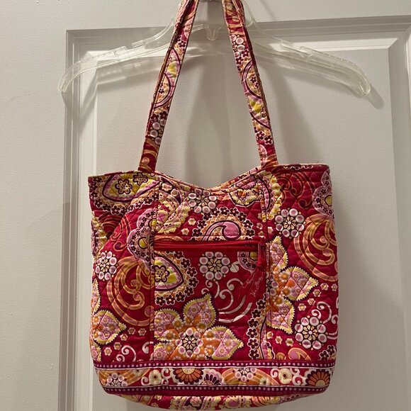 Vera Bradley Raspberry Fizz Retired Pattern 11x9 2 Handle Tote/Handbag - Picture 8 of 8
